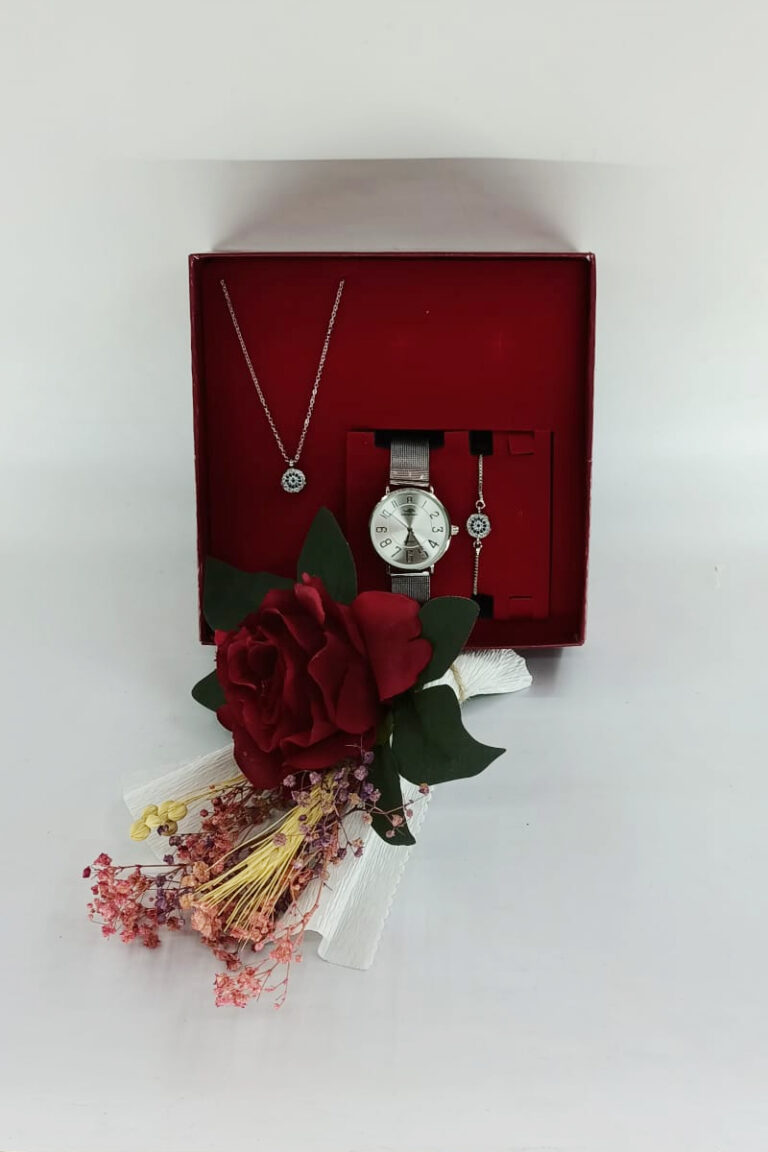 Doğum Günü Hediyesi İçin Şık Saat, Zirkon Taşlı Kolye & Bileklik Çiçek Seti Önerisi